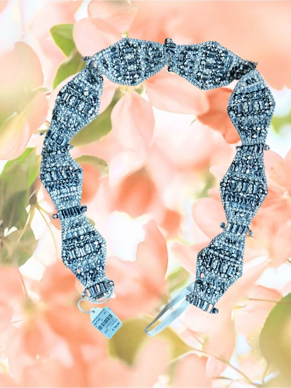 Anne Barge ~ Small ~ Embellished Swarovski Crystals/ Rhinestones Pearl Belt ~New